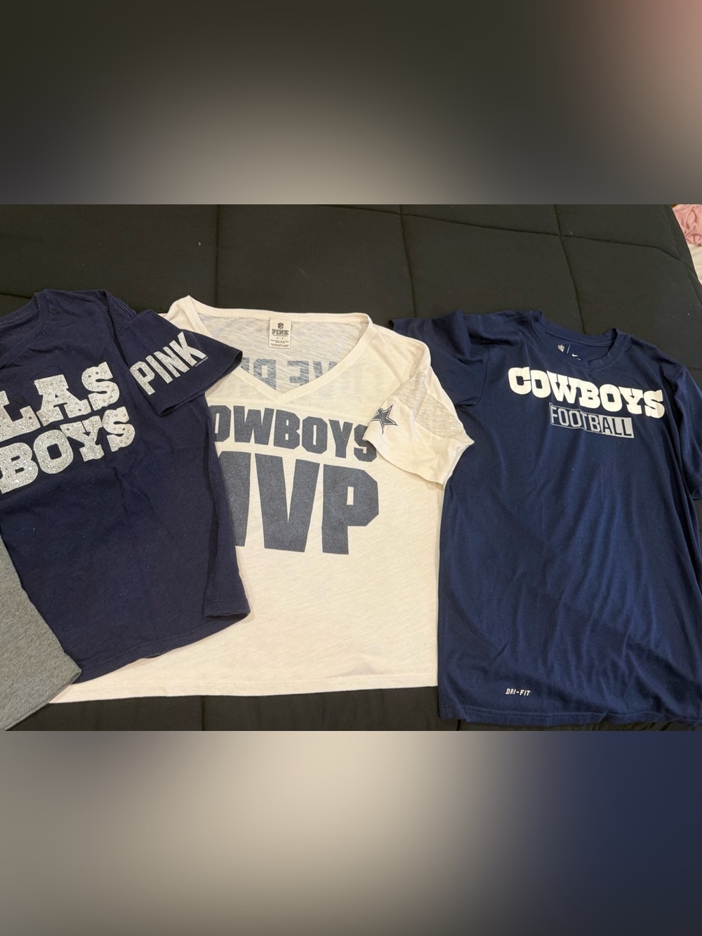 Dallas Cowboys Women’s Small Shirt Lot PINK Nike NFL 4 Pc Bundle Bling